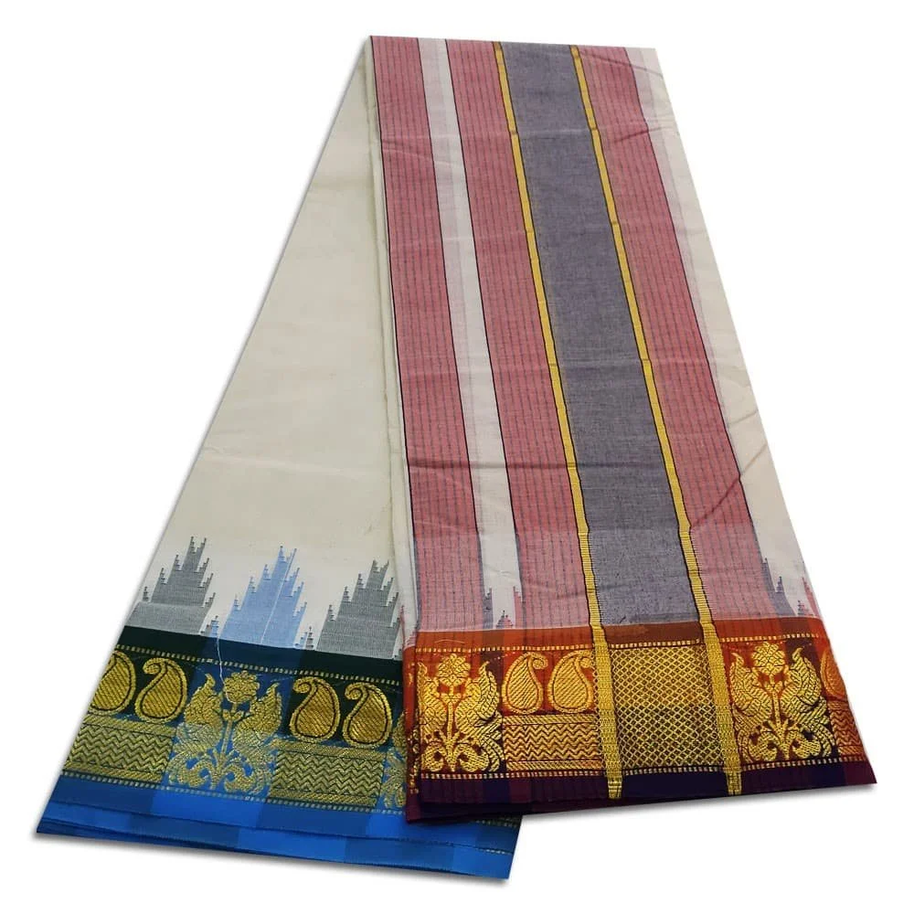 Kanchi Cotton Best Quality Handloom Made Pure Cotton Vaishnava Dhoti 2