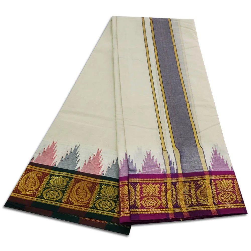 Kanchi Cotton Best Quality Handloom Made Pure Cotton Dhoti 2