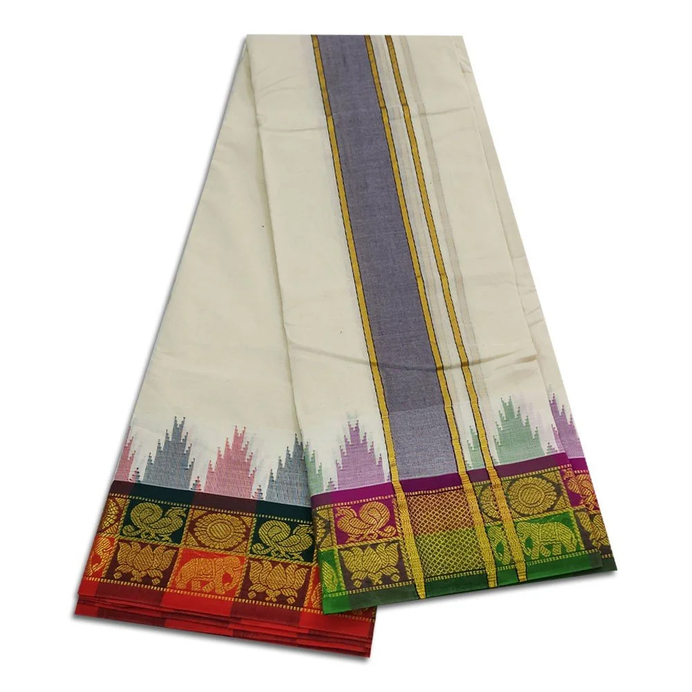 Kanchi Cotton Best Quality Handloom Made Pure Cotton Dhoti 2