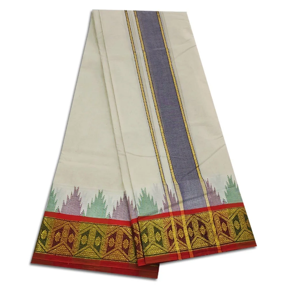 Kanchi Cotton Best Quality Handloom Made Pure Cotton Dhoti 2
