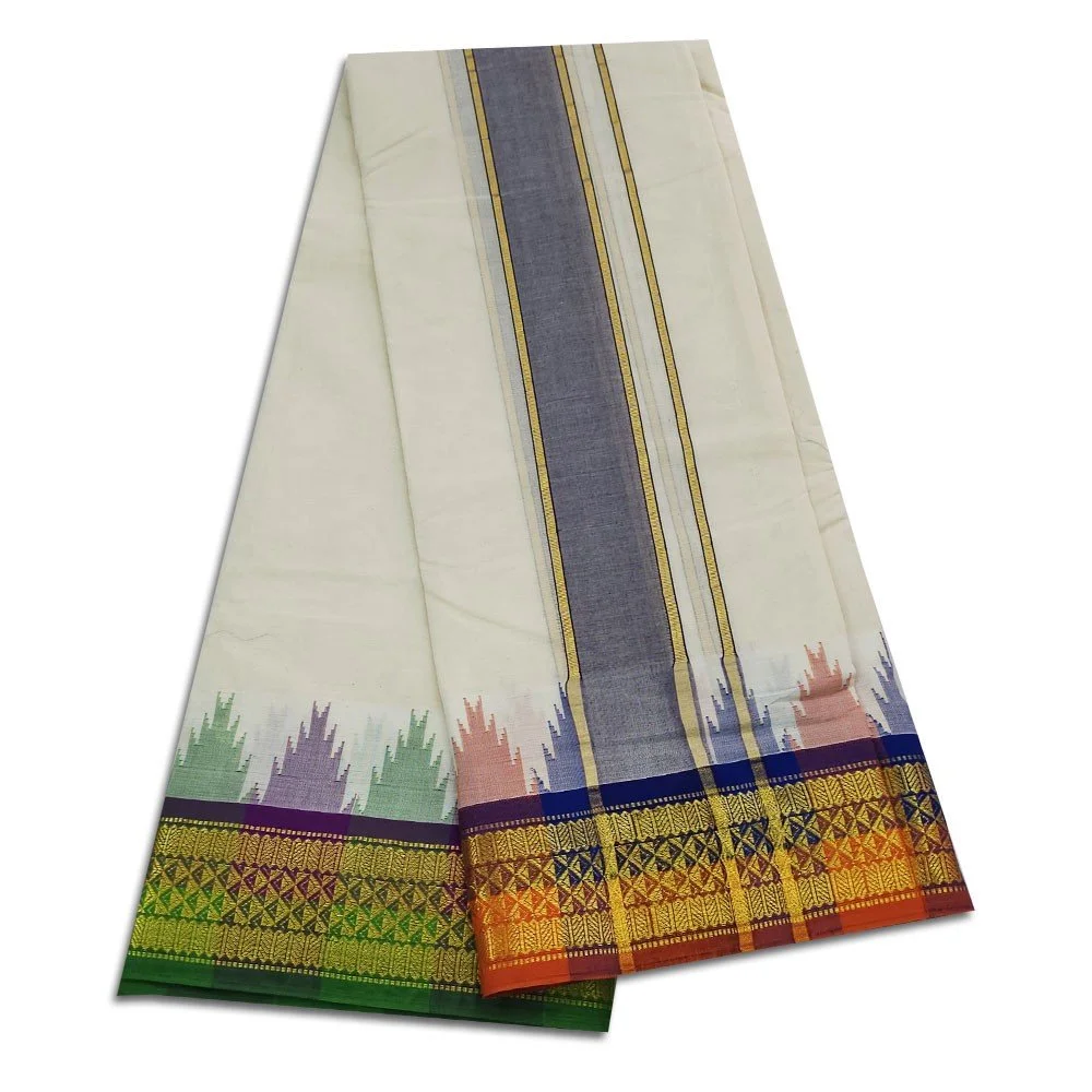 Kanchi Cotton Best Quality Handloom Made Pure Cotton Dhoti 2