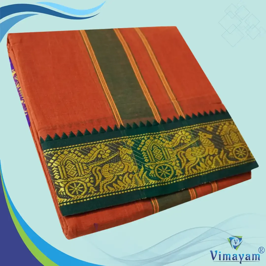 Kavi Cotton Colour Fine Quality Dhoti 3 Inch Border