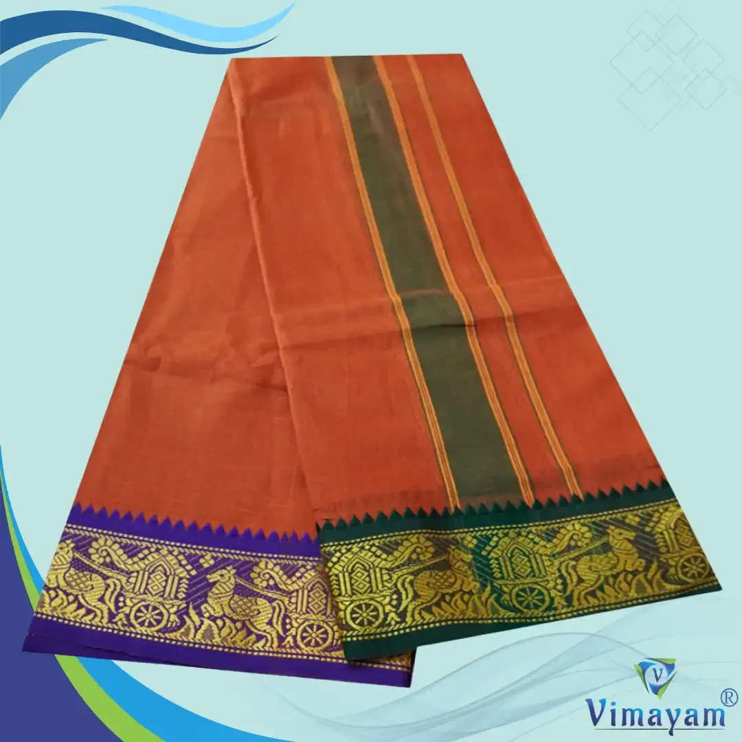 Kavi Cotton Colour Fine Quality Dhoti 3 Inch Border 2