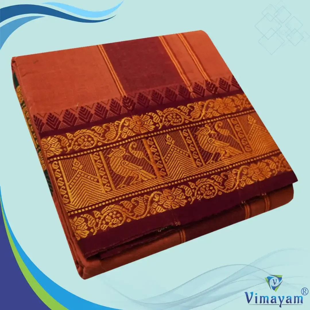 Kavi Cotton Colour Fine Quality Dhoti 5 Inch Border