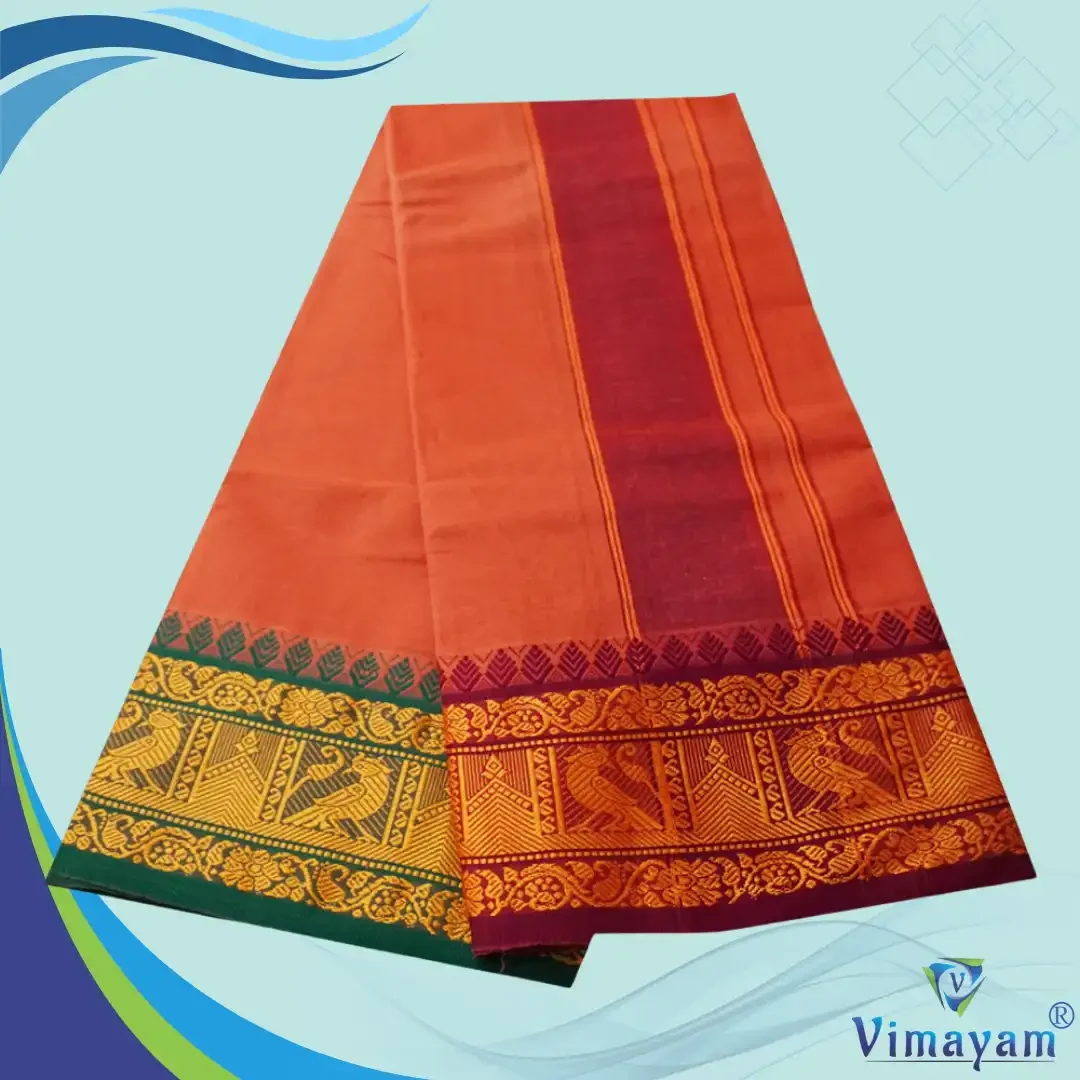 Kavi Cotton Colour Fine Quality Dhoti 5 Inch Border 2