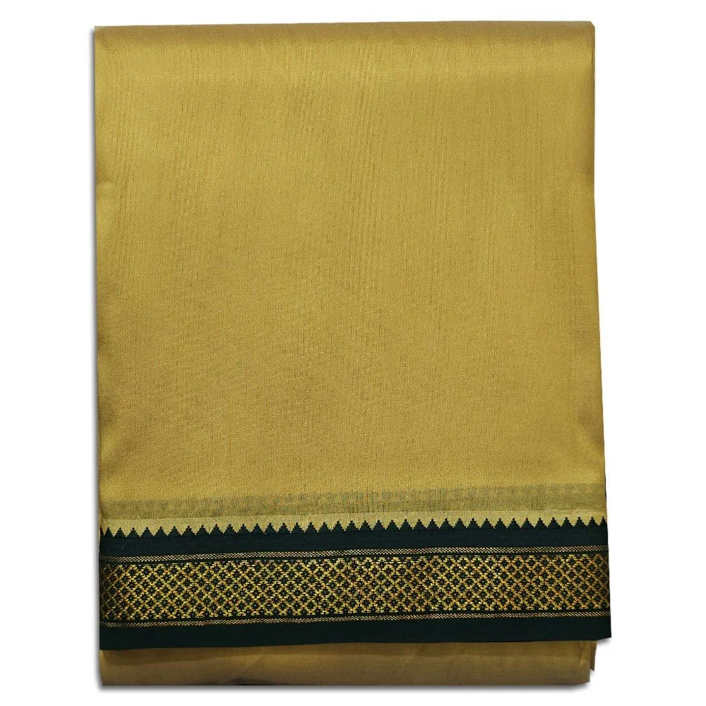 Khakki Colour art Silk MayilKan Colour Dhoti