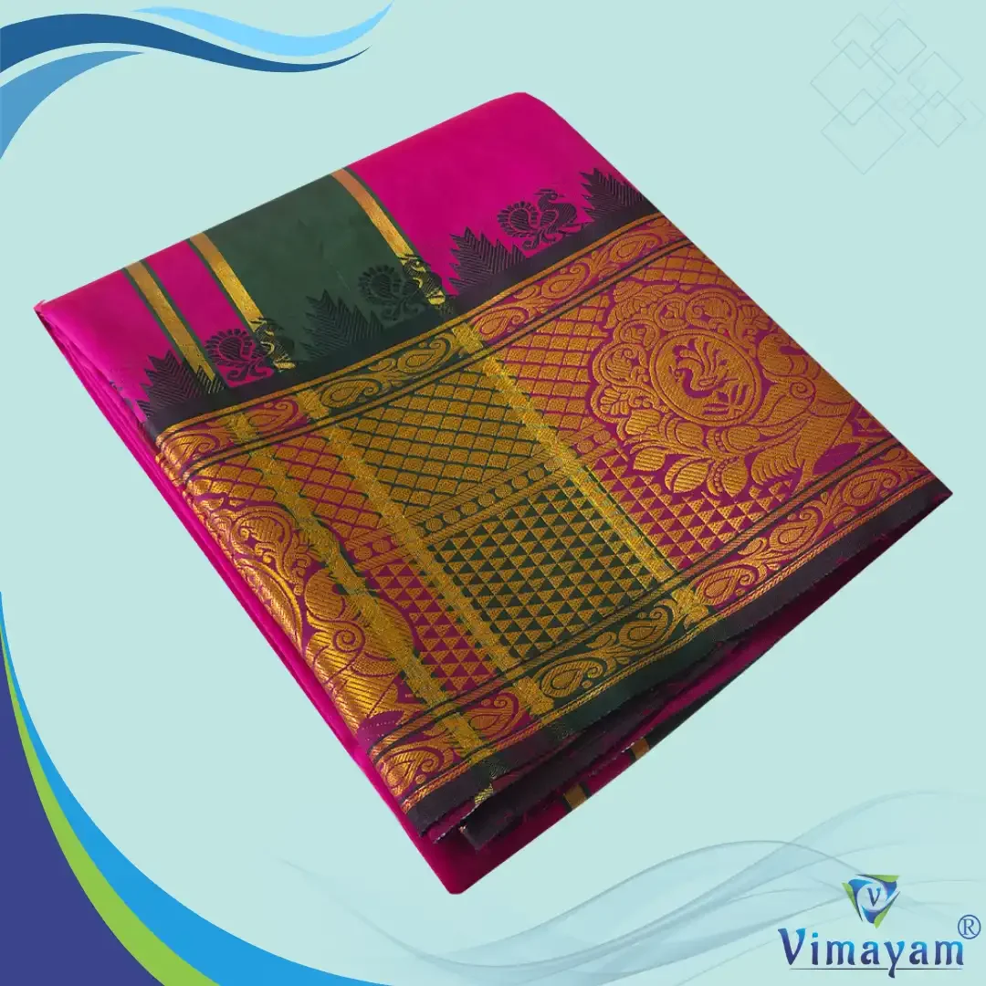 Magenta Colour Soft Silk 9 Inch Border(Assorted Border designs)