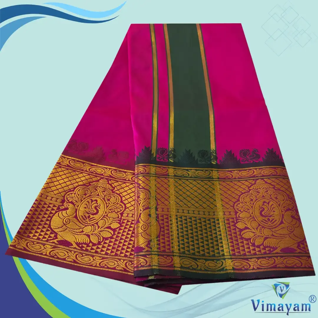 Magenta Colour Soft Silk 9 Inch Border(Assorted Border designs) 2