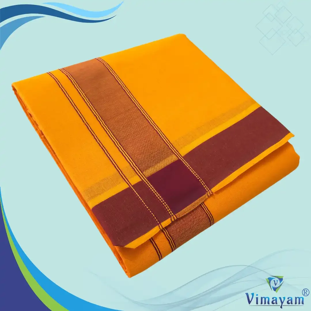 Mango Colour Dhoti 2 Inch Gundanji Fine Quality