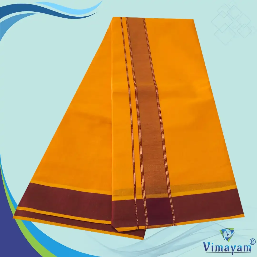 Mango Colour Dhoti 2 Inch Gundanji Fine Quality 2