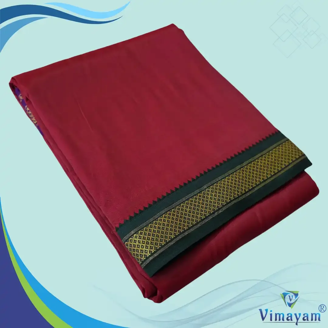 Maroon Colour art Silk MayilKan Colour Dhoti