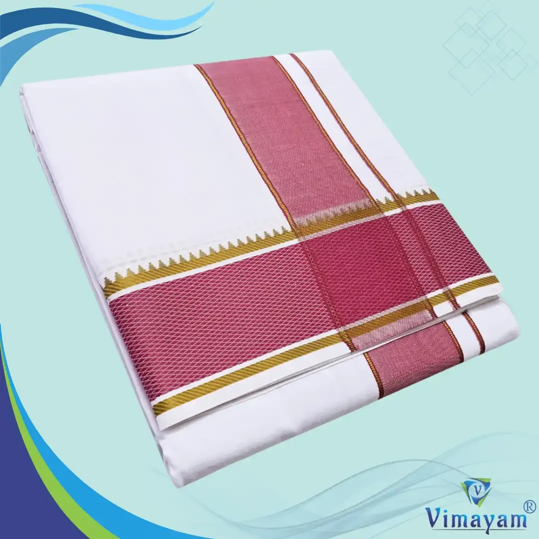 Mayilkan assorted Colour 2 Inch thread Border dhoti