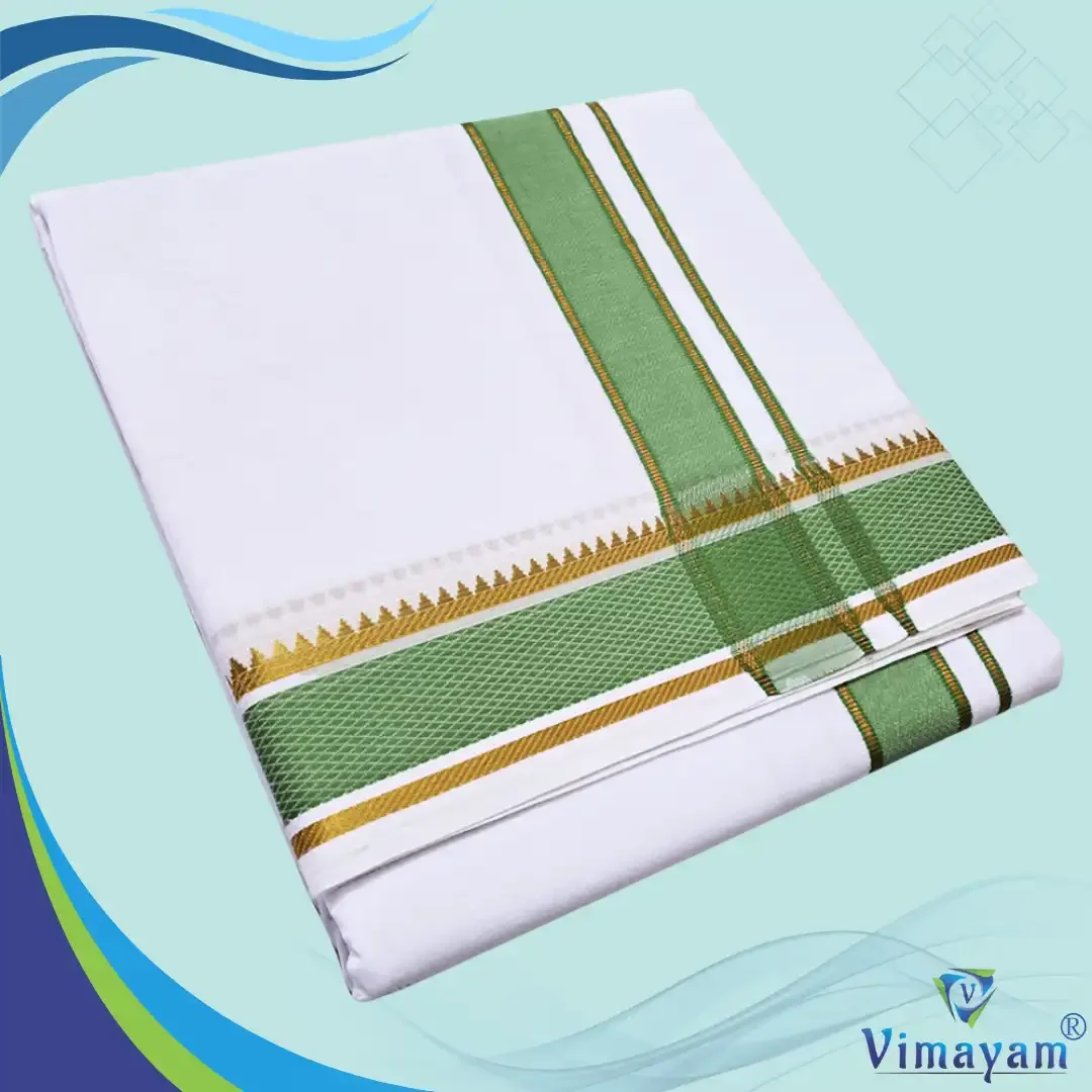Mayilkan assorted Colour 2 Inch thread Border dhoti