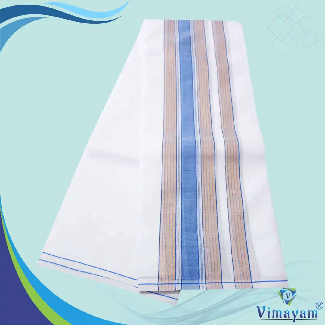 Mild Border Vaishnava Dhoti Pure Cotton dhoti(Assorted Borders) 2