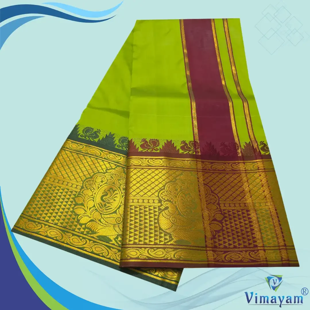 Mint Green Colour Soft Silk 9 Inch Border(Assorted Border designs) 2