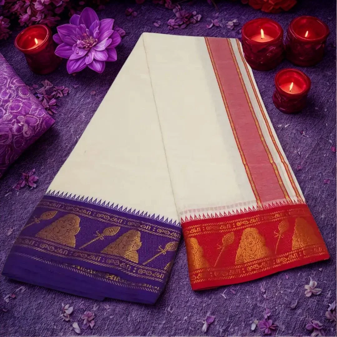 Murugan Designed 5 Inch Border Fine Quality Dhoti 2