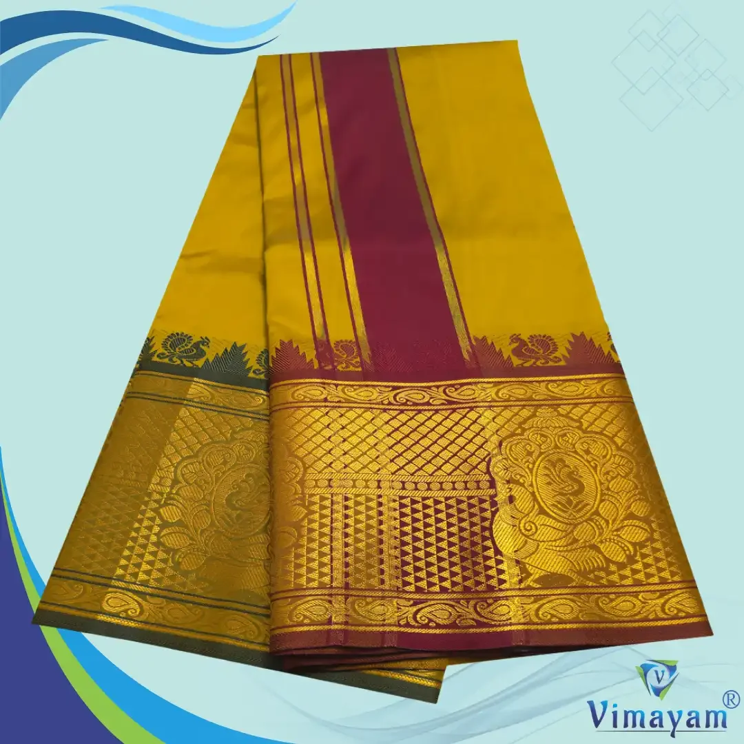 Mustard Colour Soft Silk 9 Inch Border(Assorted Border designs) 2