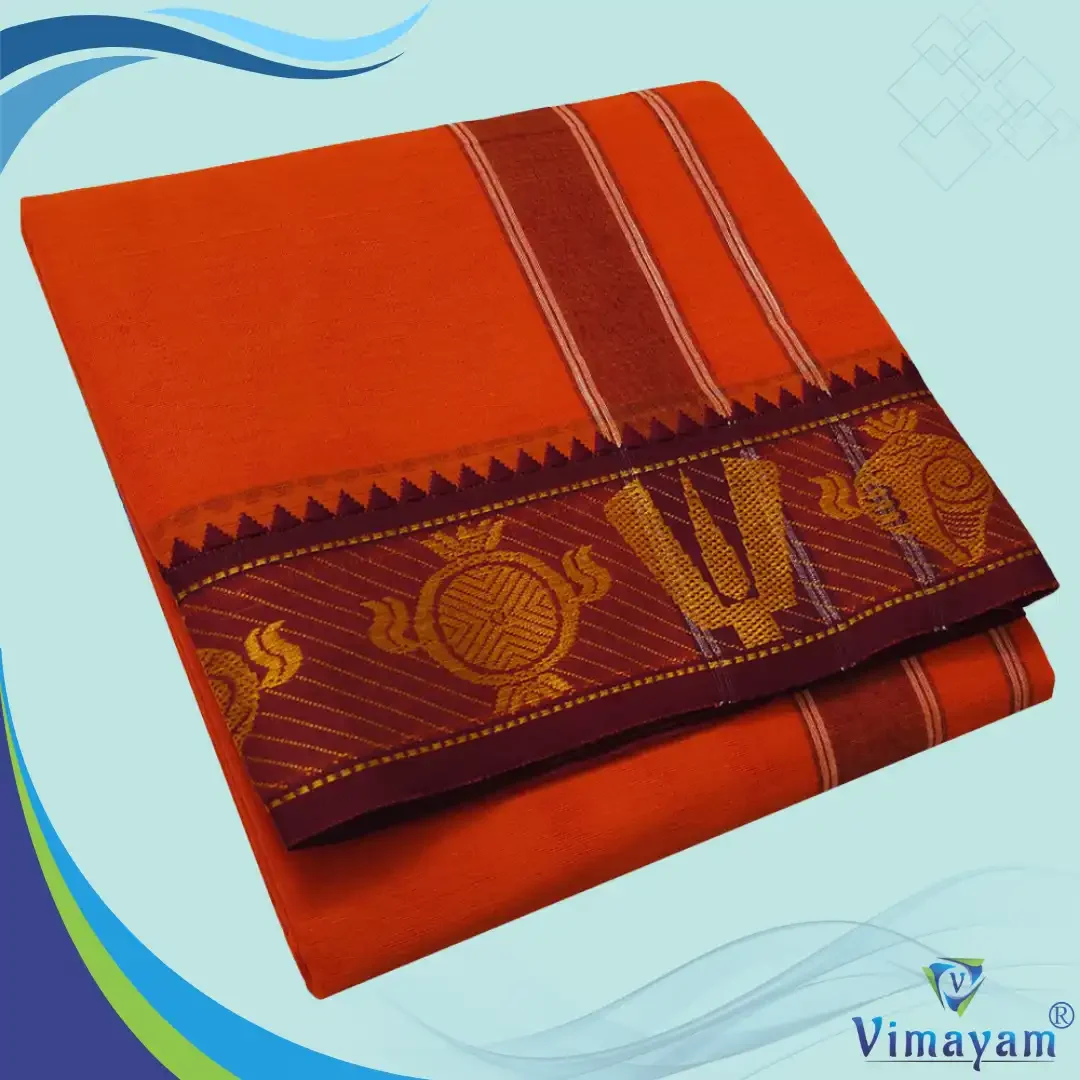 Nama Chakra Designed 3 Inch Border Best Quality Colour Dhoti