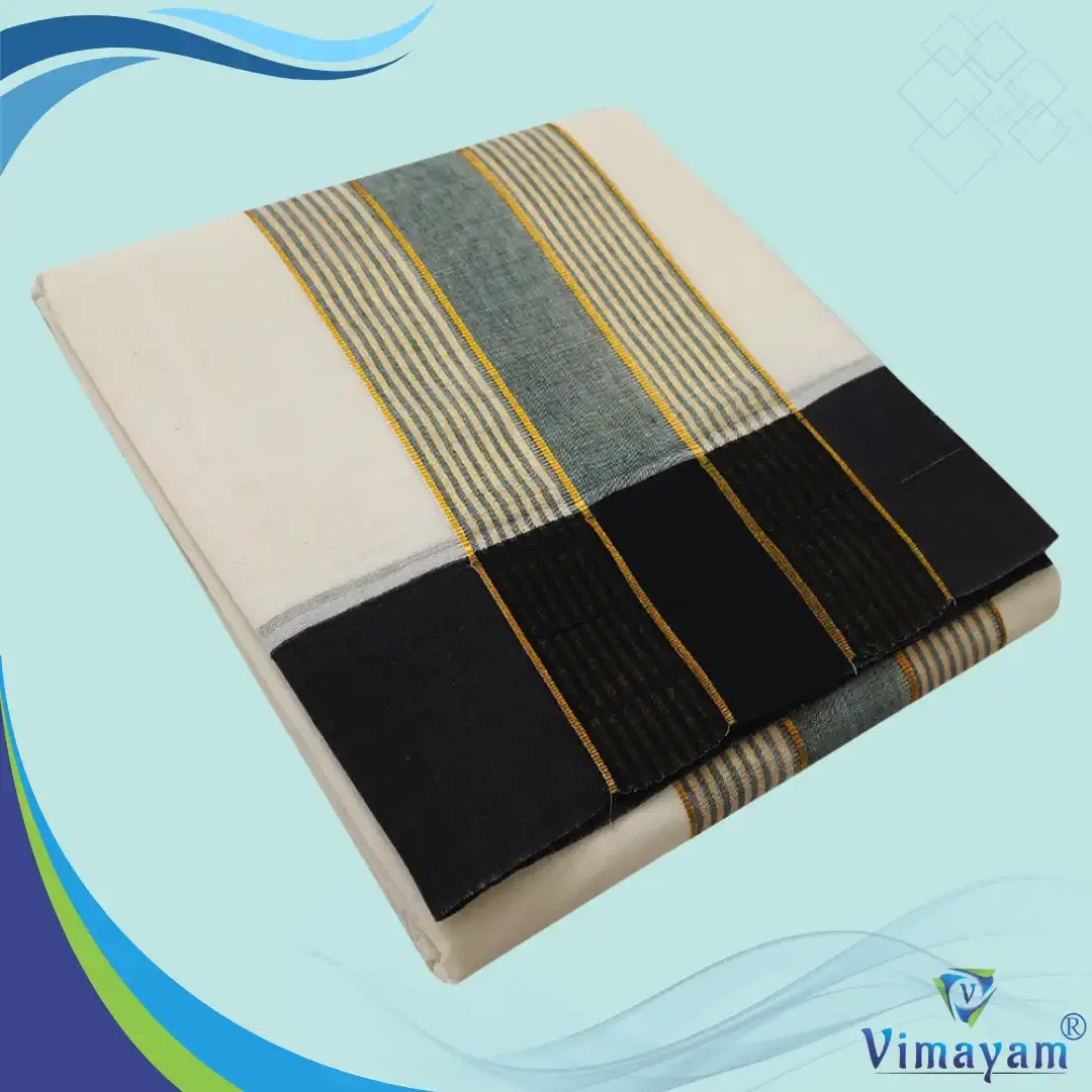 Black Border Half White Vaishnava Dhoties Best Quality