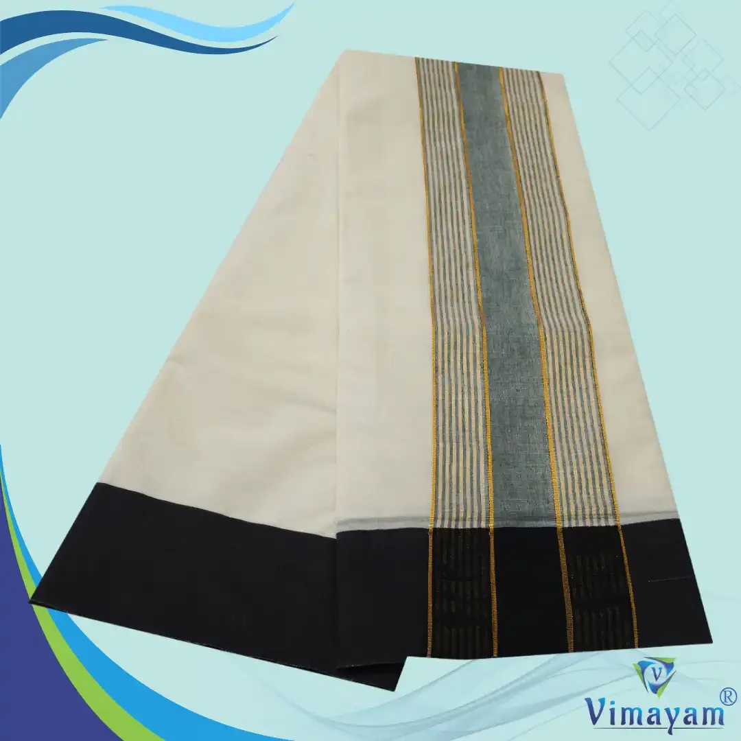 Black Border Half White Vaishnava Dhoties Best Quality 2