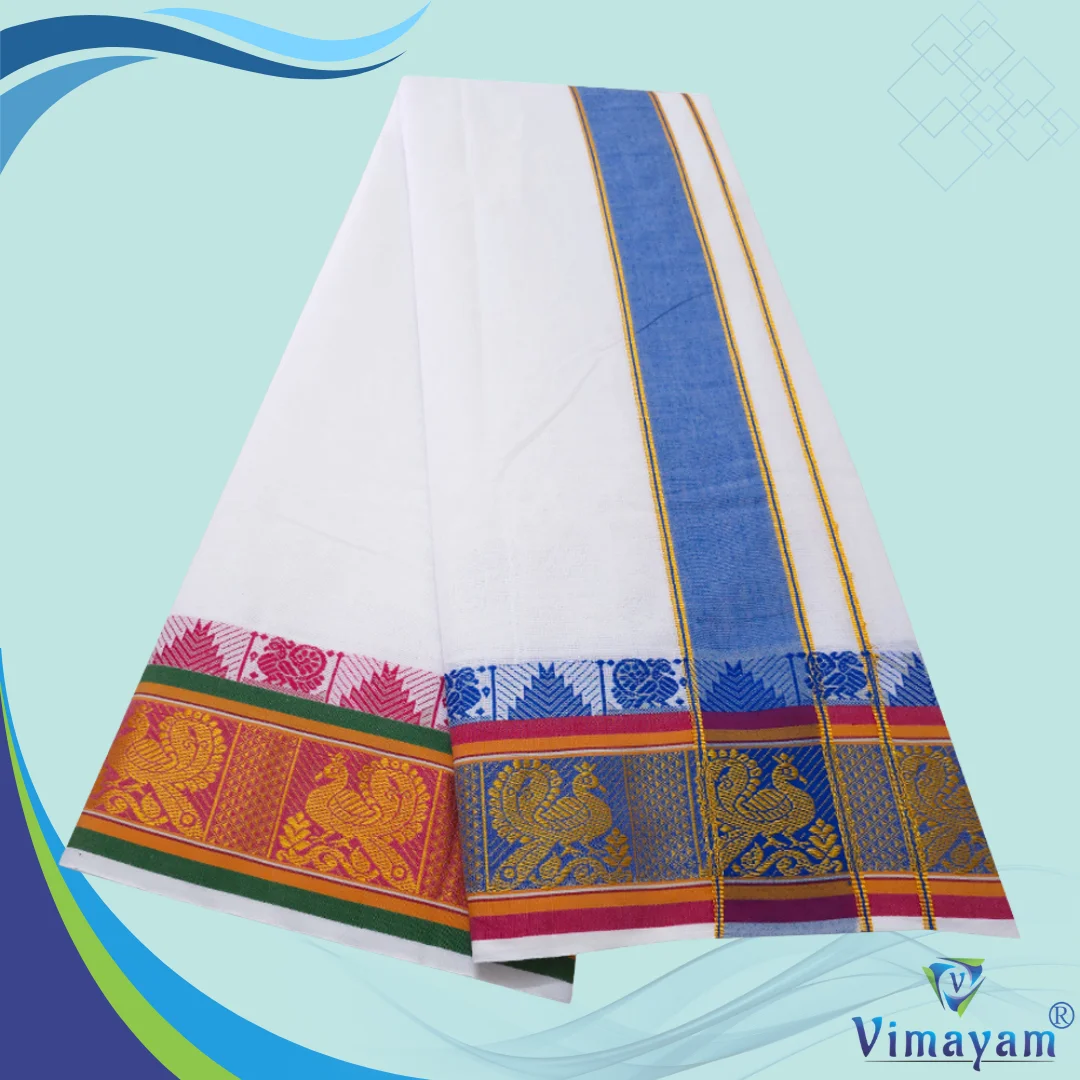 Peacock Pure Cotton Dhoti Premium Quality 2