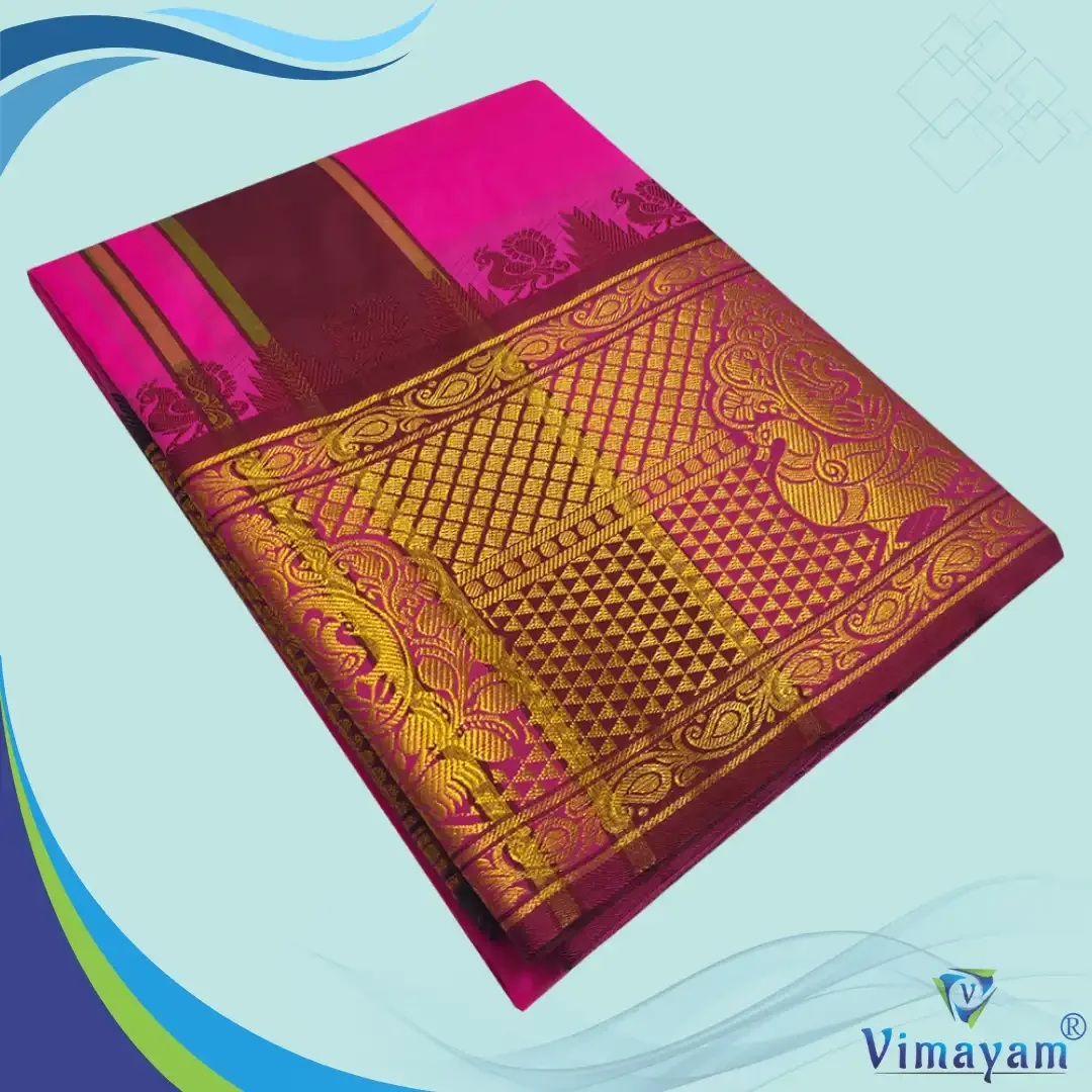 Pink Colour Soft Silk 9 Inch Border(Assorted Border designs)