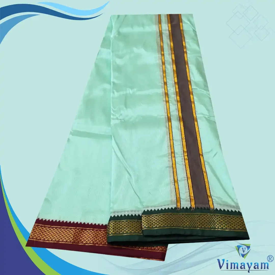 Rexona Green Colour art Silk MayilKan Colour Dhoti 2
