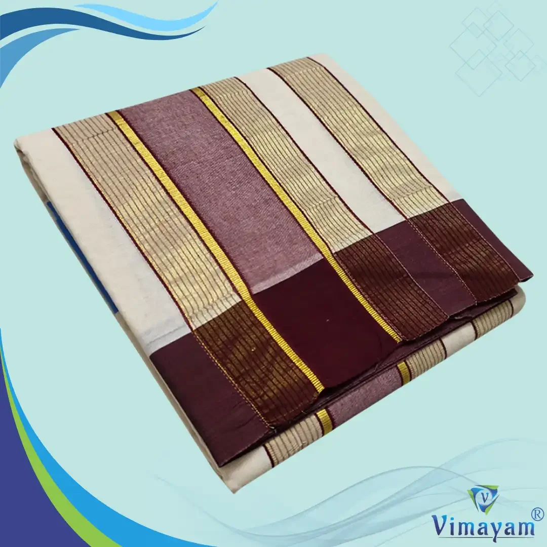 Plain Border Vaishnava Dhoti Half White First Quality