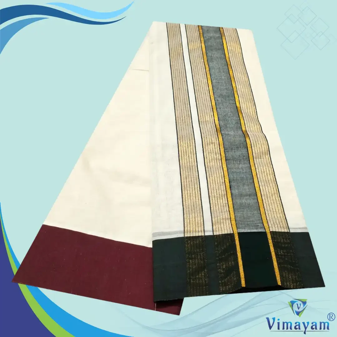 Plain Border Vaishnava Dhoti Half White First Quality 2