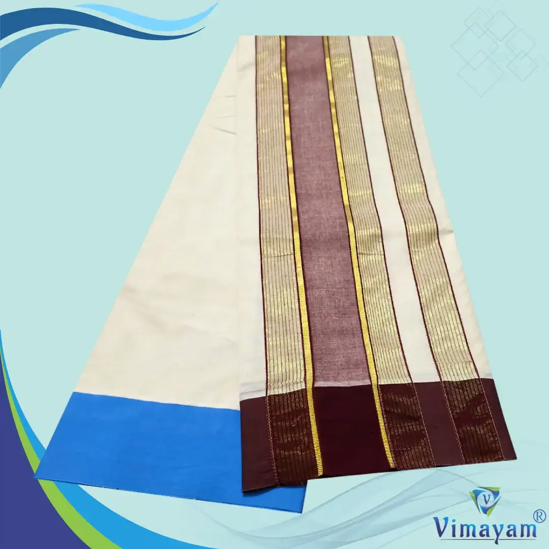 Plain Border Vaishnava Dhoti Half White First Quality 3