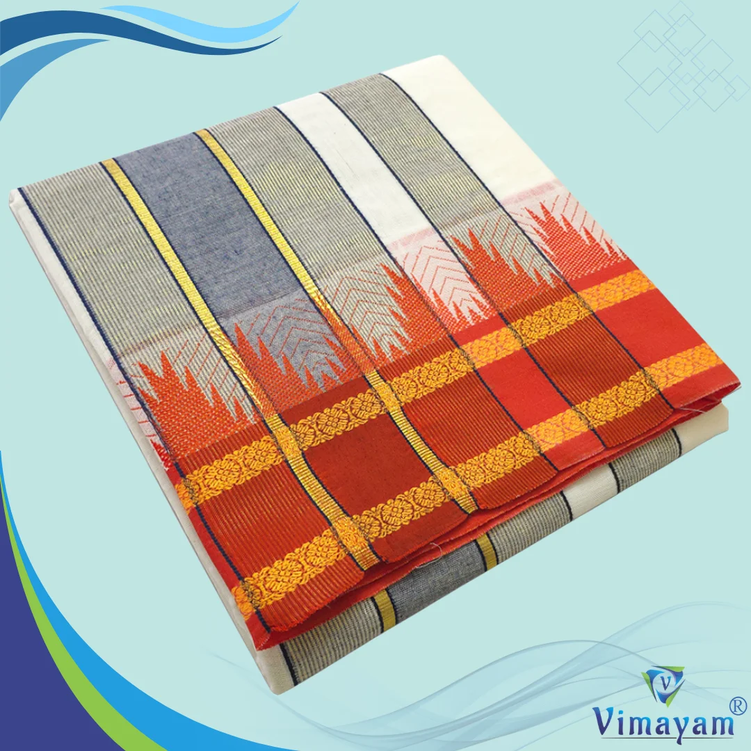 Plain Mokku Vaishnava Dhoti Pure Cotton Half White Best Quality