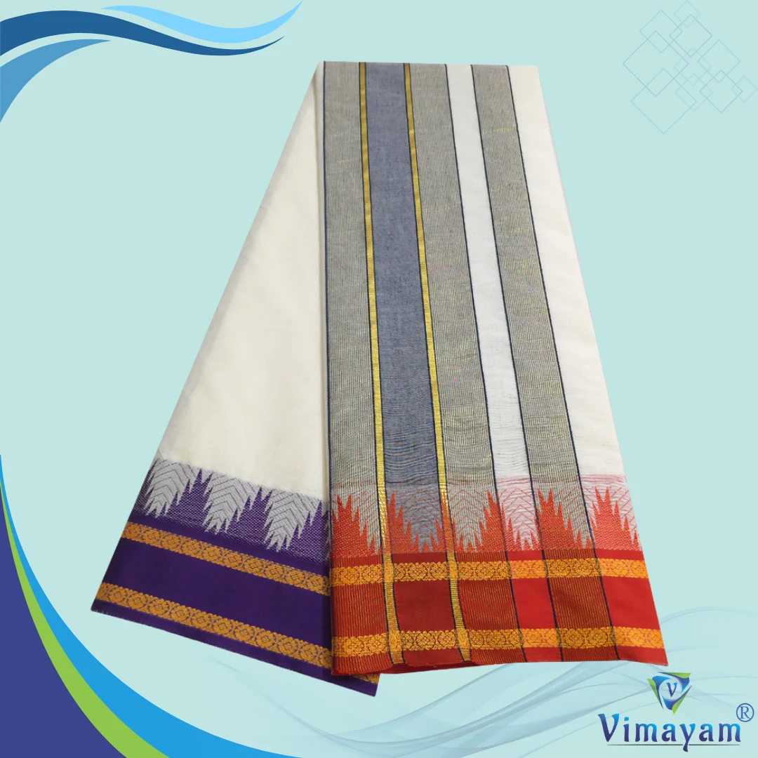 Plain Mokku Vaishnava Dhoti Pure Cotton Half White  Best Quality 2