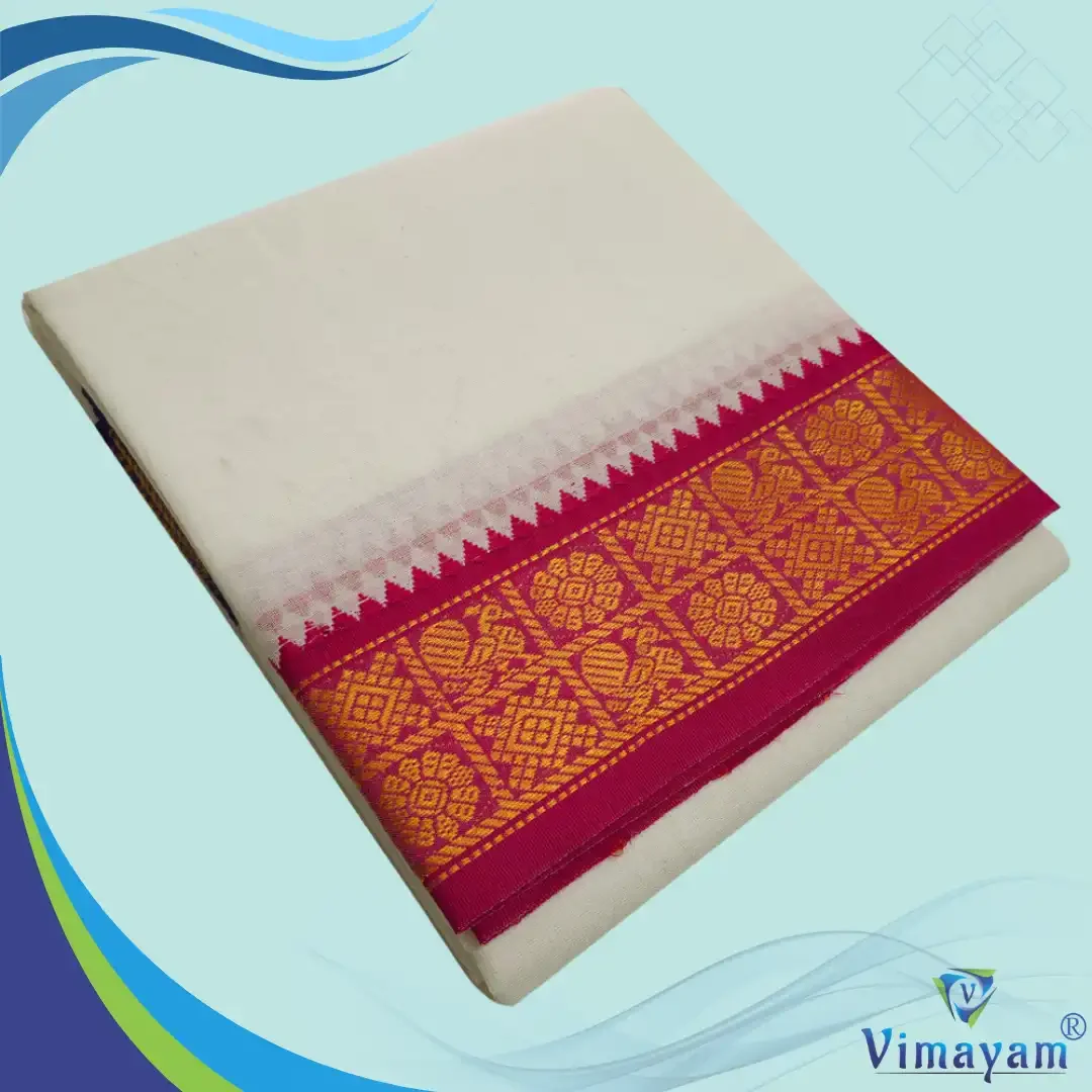 Red and Blue Border Dhoti(Assorted Border Designs)