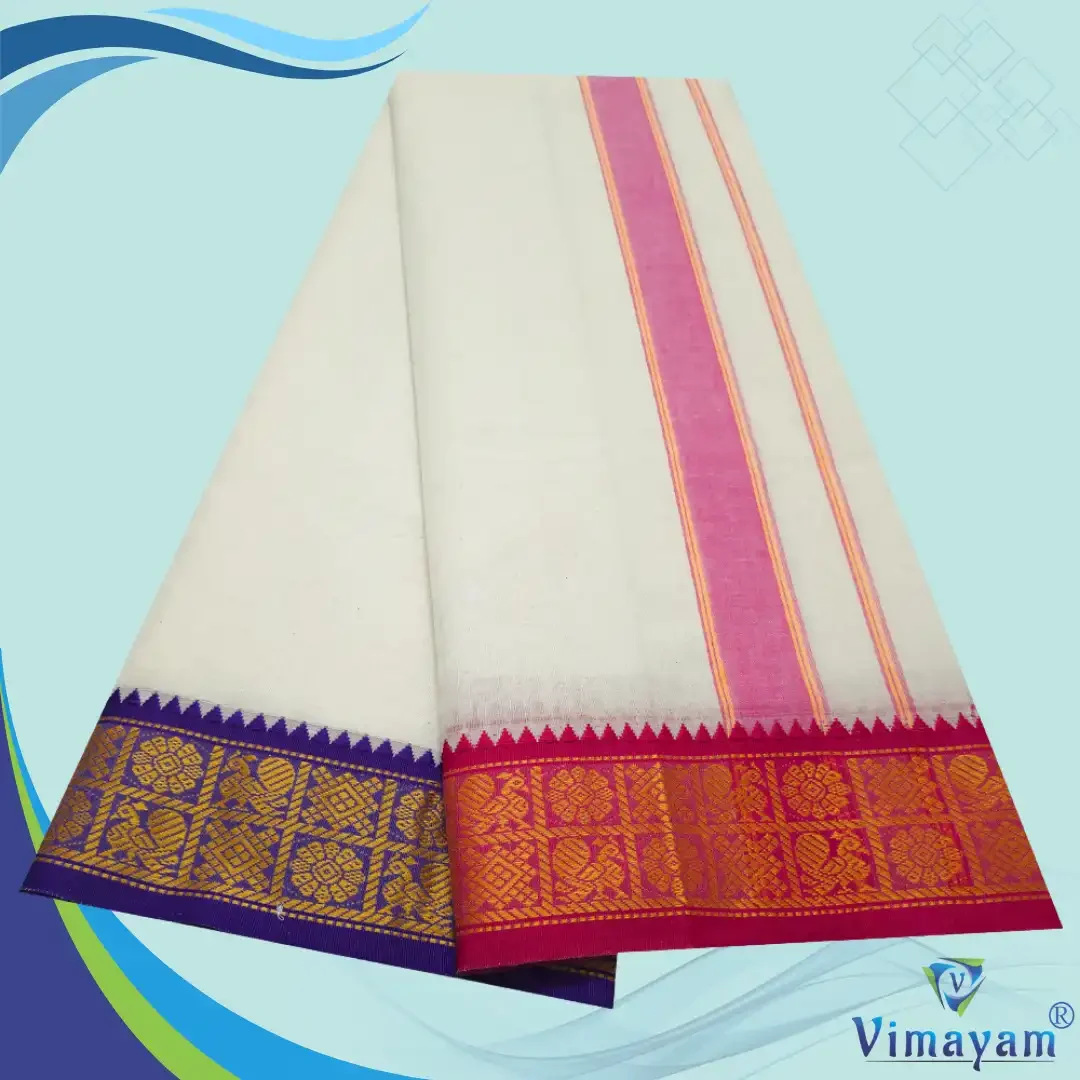 Red and Blue Border Dhoti(Assorted Border Designs) 2