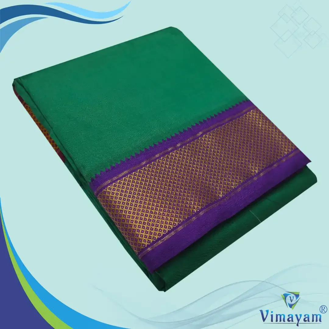 Green Colour Art Silk MayilKan Colour Dhoti