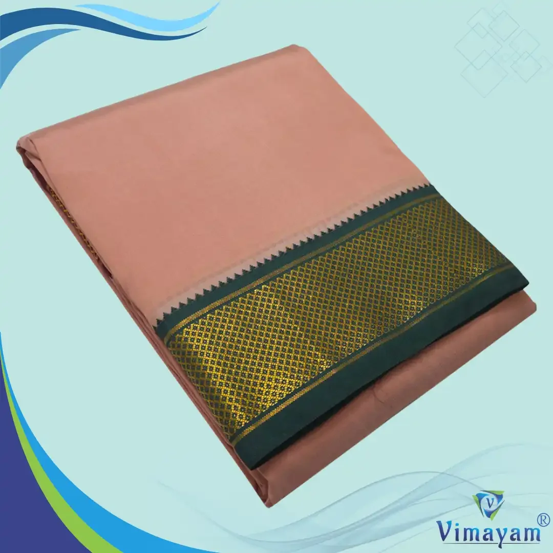 Copper Colour Art Silk MayilKan Colour Dhoti