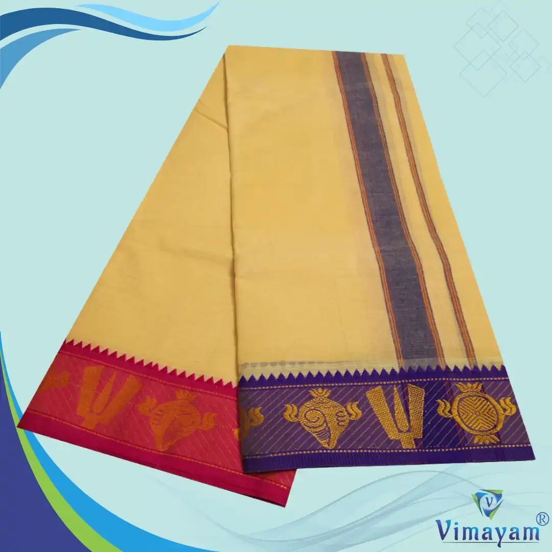 Nama Chakra Designed 3 Inch Border Best Quality Colour Dhoti 2