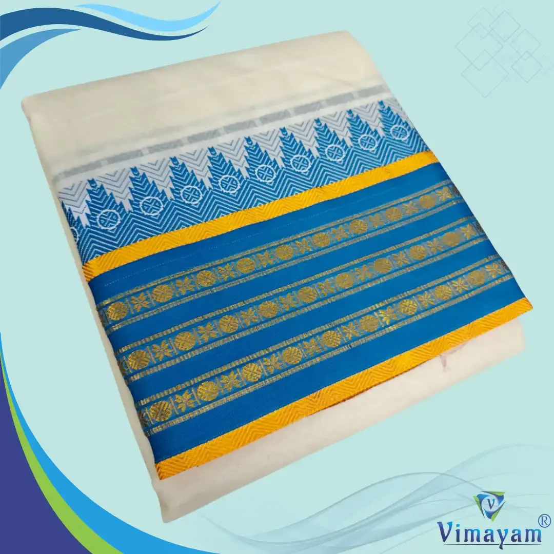 Temple Border Half White Premium Quality Dhoti