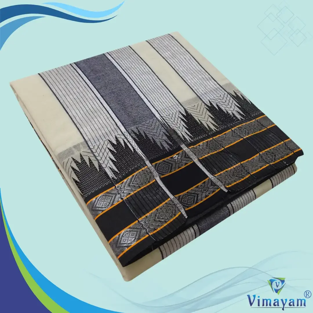 Plain Mokku Vaishnava Dhoti Pure Cotton Half White Best Quality