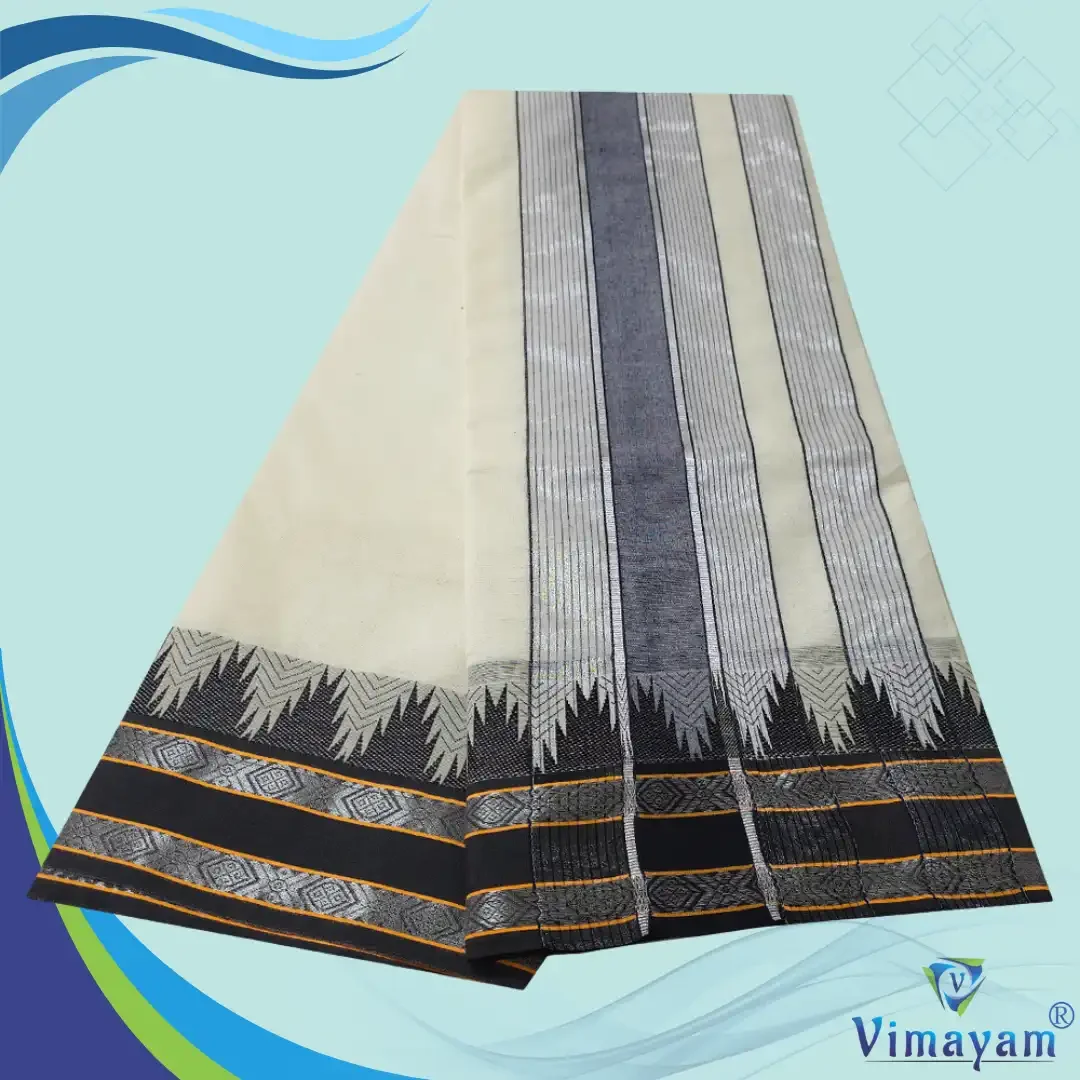 Plain Mokku Vaishnava Dhoti Pure Cotton Half White Best Quality 2