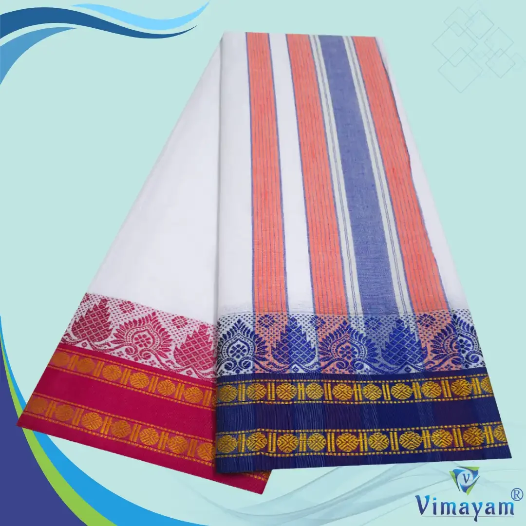 Towerpet Fancy Border Vaishnava Dhoti 9X5 2