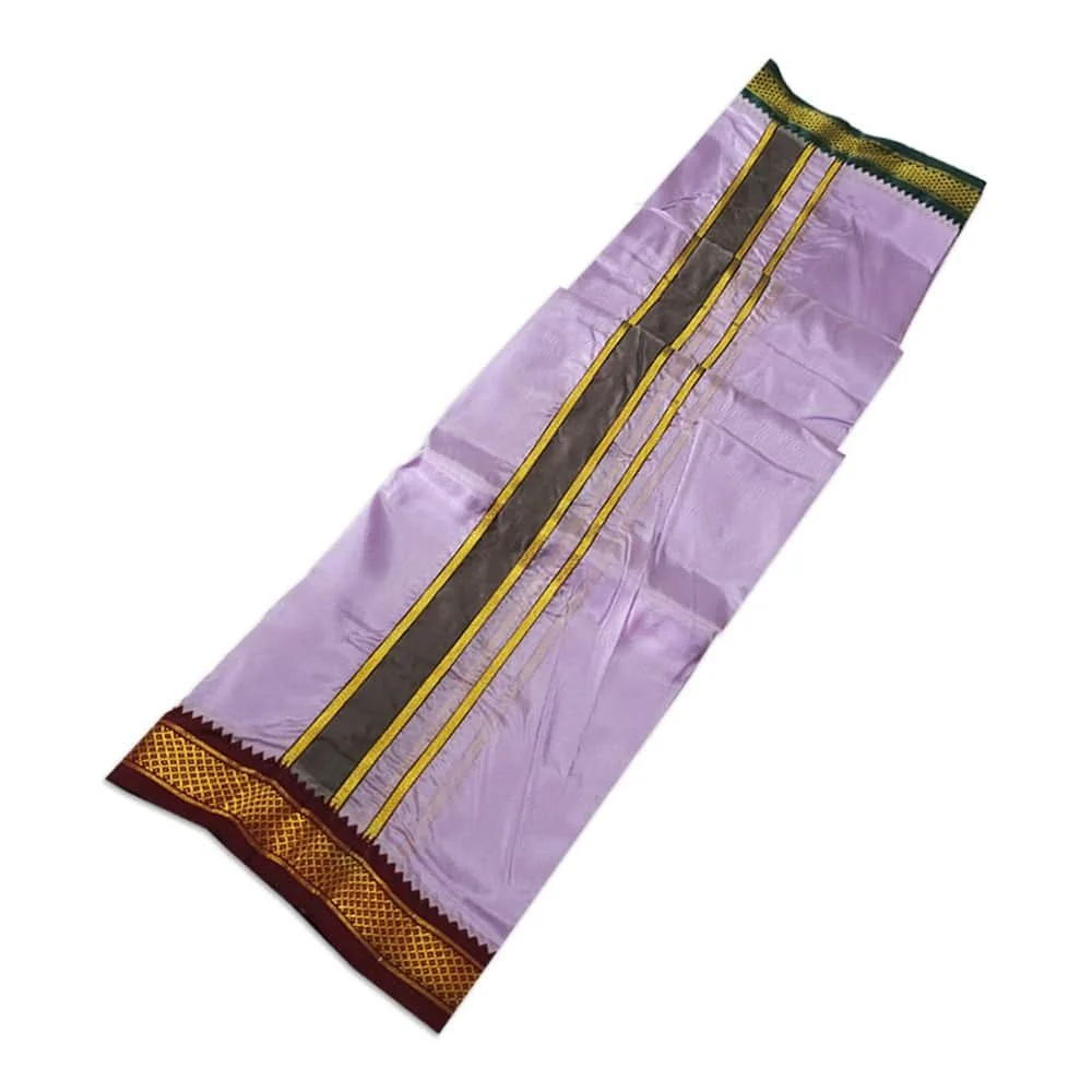 Violet Colour art Silk MayilKan Colour Dhoti 2