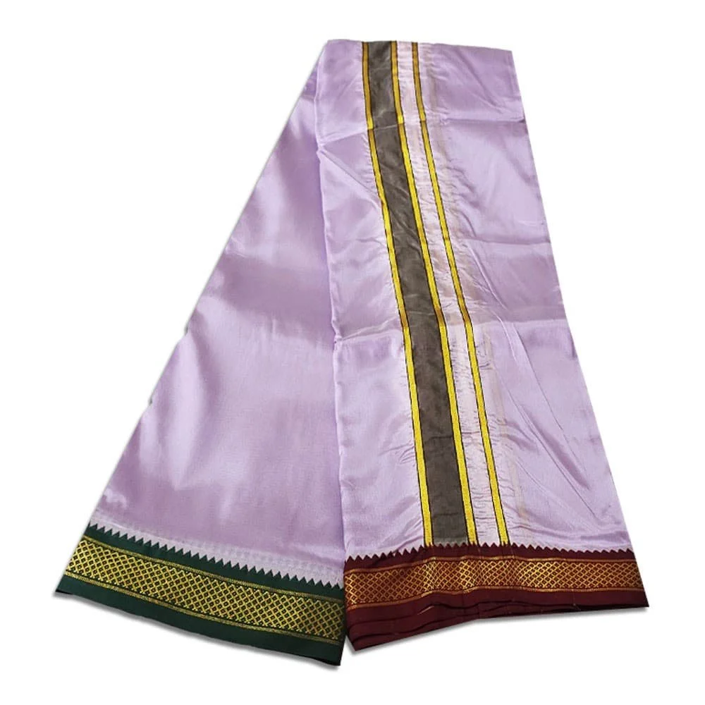 Violet Colour art Silk MayilKan Colour Dhoti 3