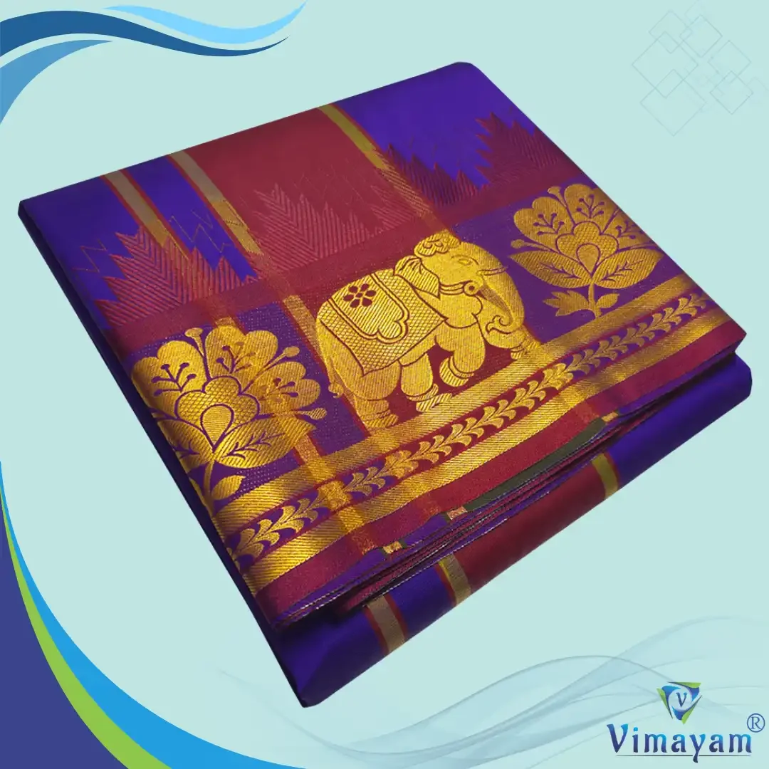 Violet Soft Silk Premium Quality Dhoti Towel 9X5
