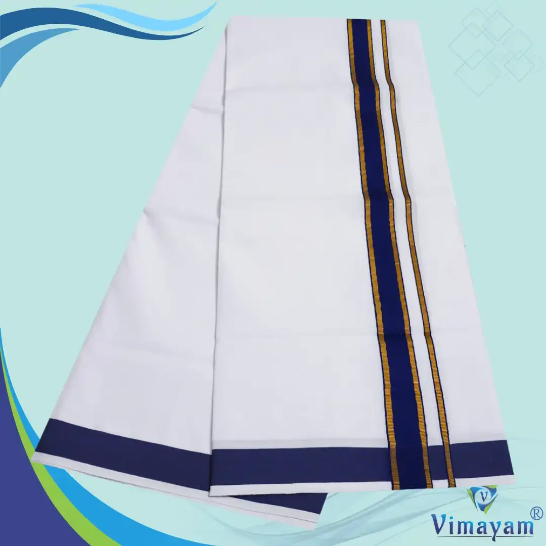 Pure Cotton Gundanji assorted colour border dhoti 11