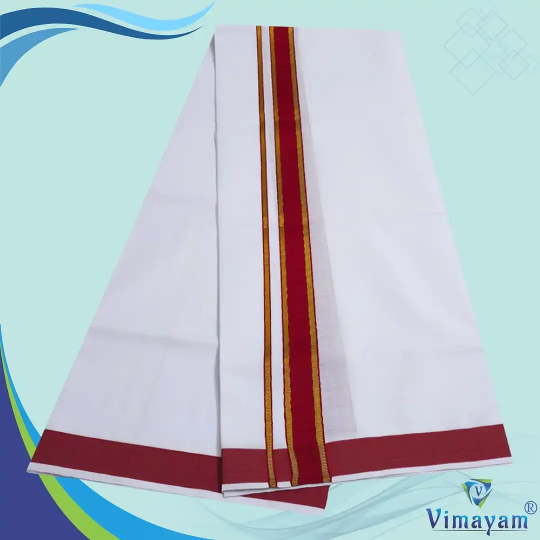 Pure Cotton Gundanji assorted colour border dhoti 12