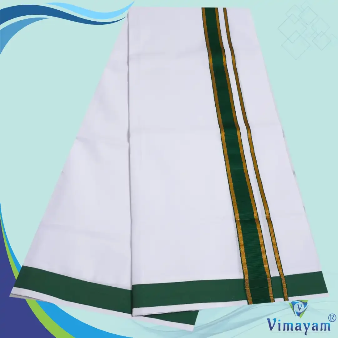 Pure Cotton Gundanji assorted colour border dhoti 13