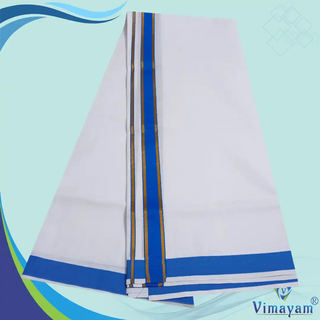 Pure Cotton Gundanji assorted colour border dhoti 4