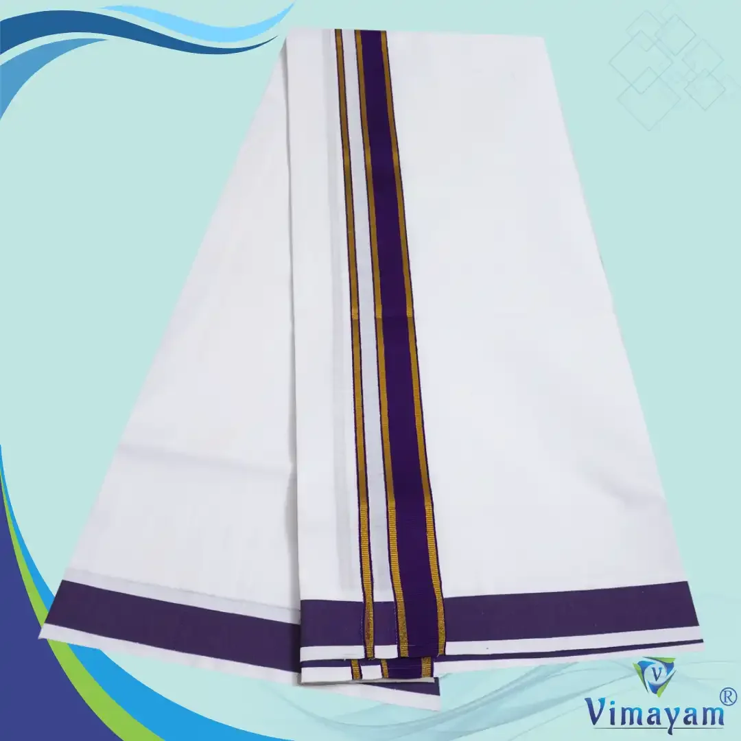 Pure Cotton Gundanji assorted colour border dhoti 5