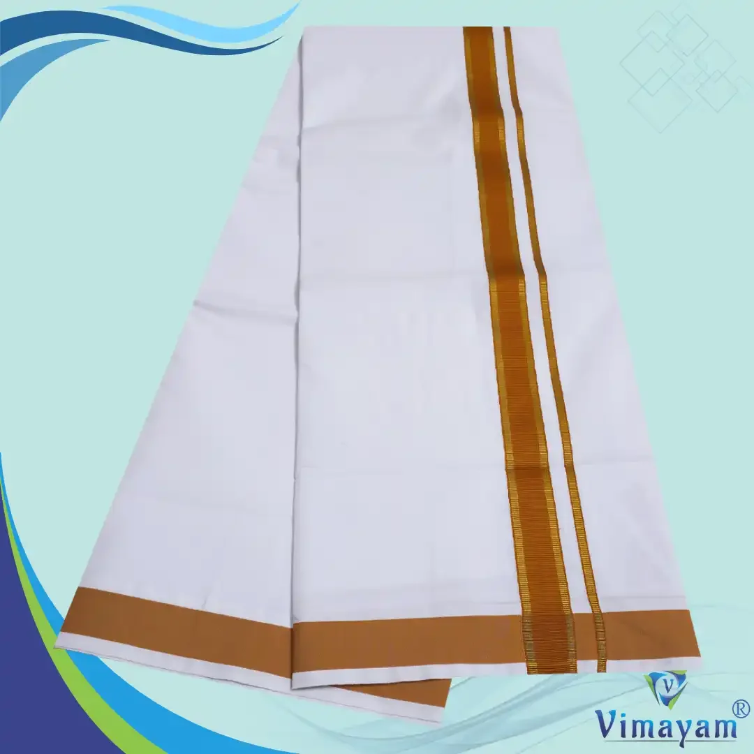 Pure Cotton Gundanji assorted colour border dhoti 6